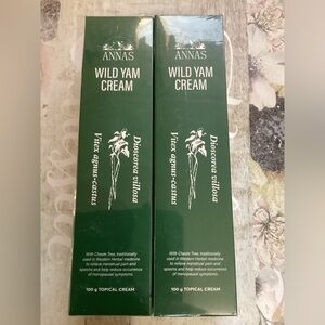 2 Annas Wild Yam Cream Menstrual Menopausal Symptoms 100g Topical Cream Chaste
